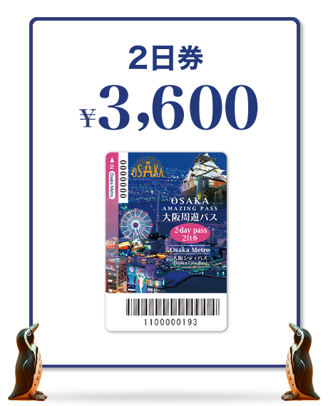 2日券 2枚セット 大阪周遊パス (引換券) 有効期限2021年4月30日